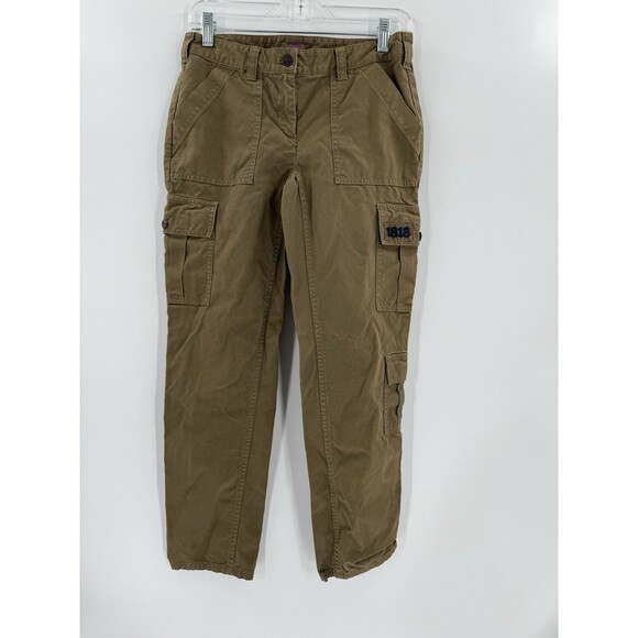 Brooks Brothers 1818 Women’s SIZE 2 Green Cargo Utility Pant Straight Pockets EC - Picture 4 of 12